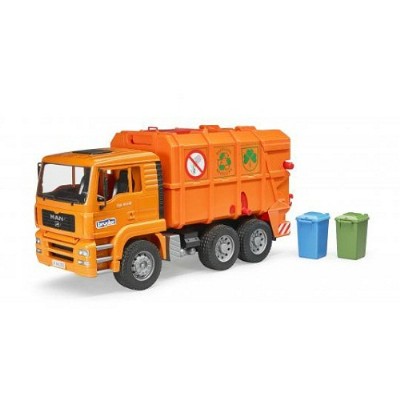 camion man tga arancio per trasporto rifiuti